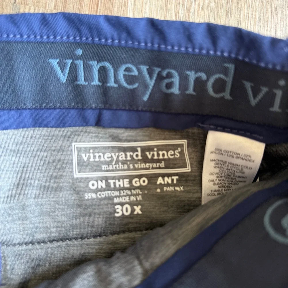 Vineyard Vines Mens On The Go Slim Fit Chino Pants Navy Blue 30x32 Stretch